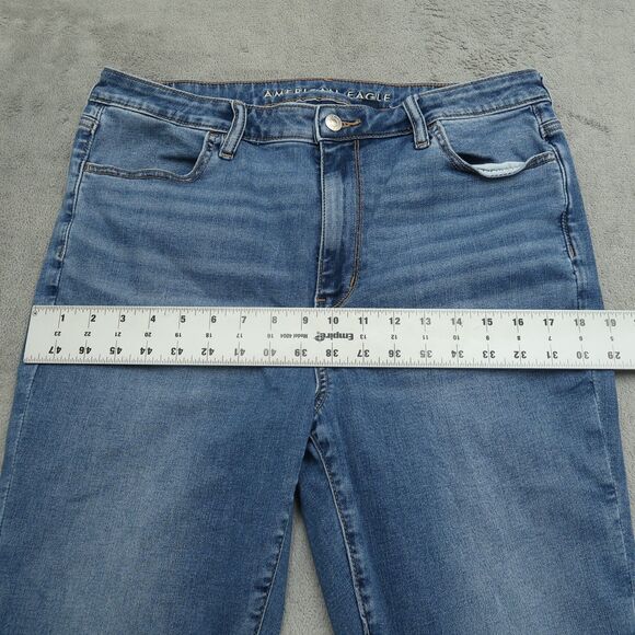 American Eagle Jeans Women's Size 14R Blue Super High-Rise Jegging 29" Inseam - Picture 7 of 16